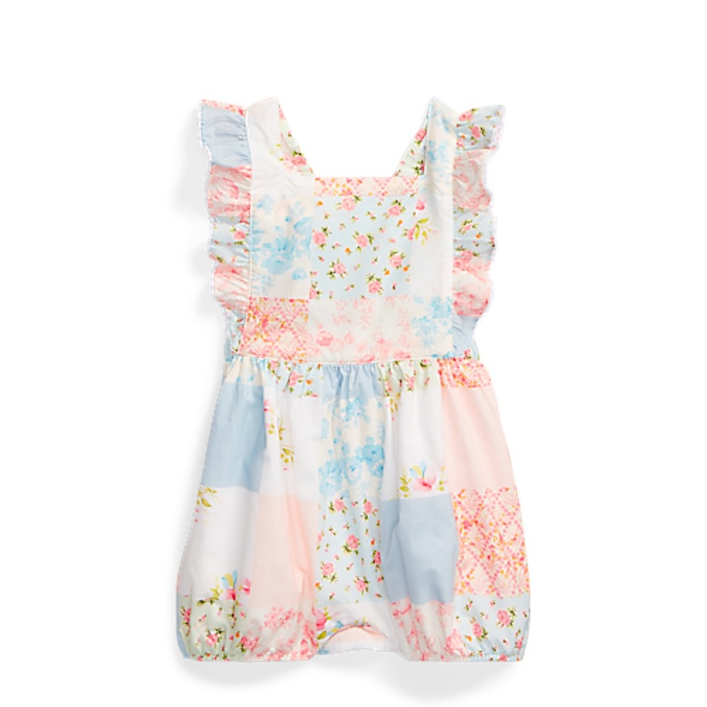 Ralph Lauren Cotton Patchwork Bubble Romper